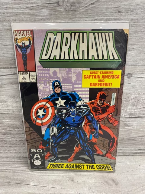 Marvel Comics Darkhawk #6 August 1991 Starring Captain America and Daredevil