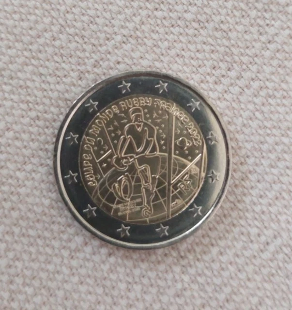 COFFRET 2 EUROS Commémorative France 2023 Coupe du Monde de Rugby BE