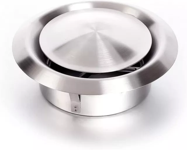 Bouche VMC 125mm Inox réglable ronde Extraction aération air ventilation tube li