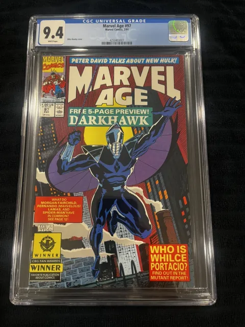 Marvel Age #97 CGC 9.4 1991 1st app. Darkhawk