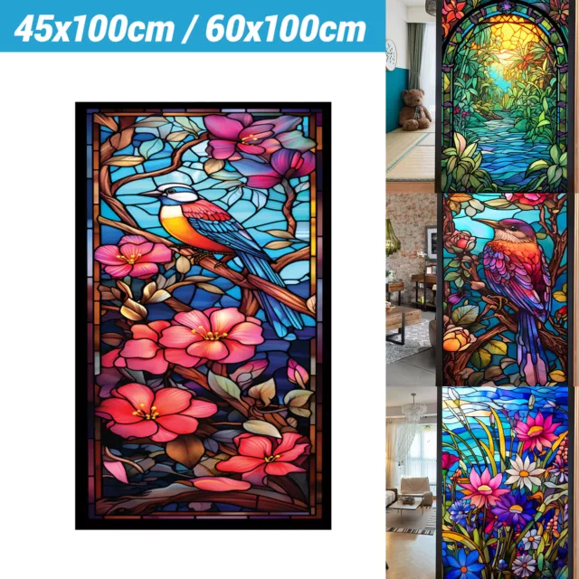 3D Privacy Static Frosted Stained Window Film Flower Glass Sticker Decor