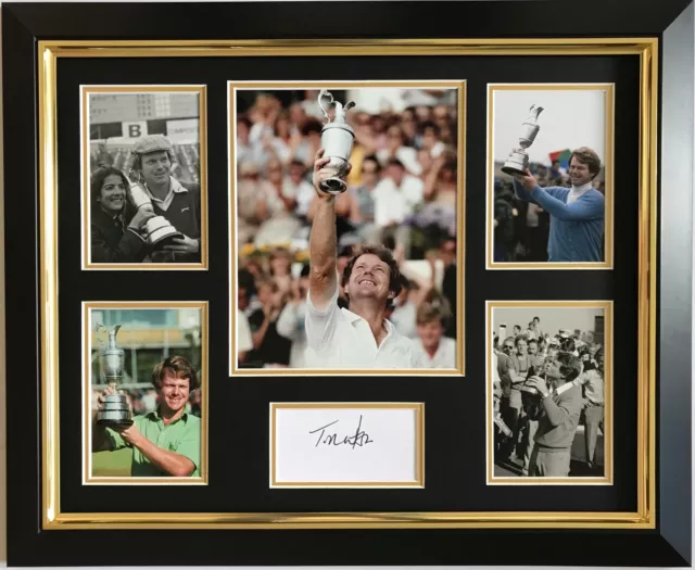Tom Watson Hand Signed Framed Photo Display Golf Open Autograph.