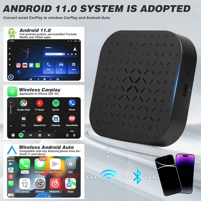 Adaptateur CarPlay Sans Fil UWECAN Avec HDMI - Conversion Filaire To Wireless + Mirroring Téléphone