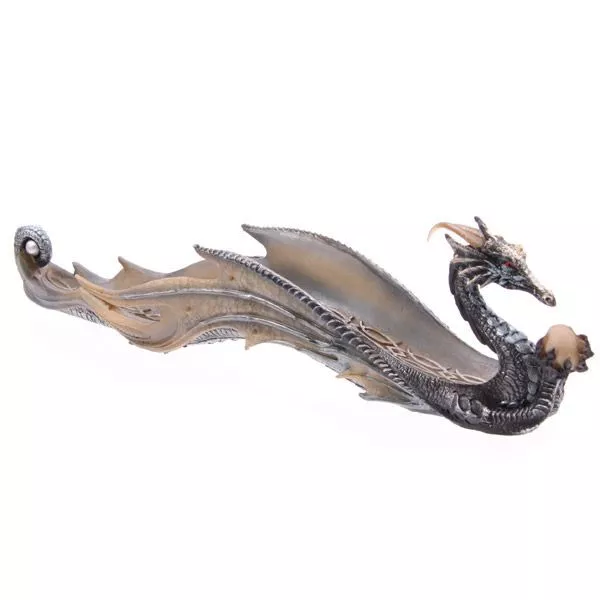 Shimmering Dragon Ashcatcher Incense Stick Burner Holder  Fantasy Gothic 31cm