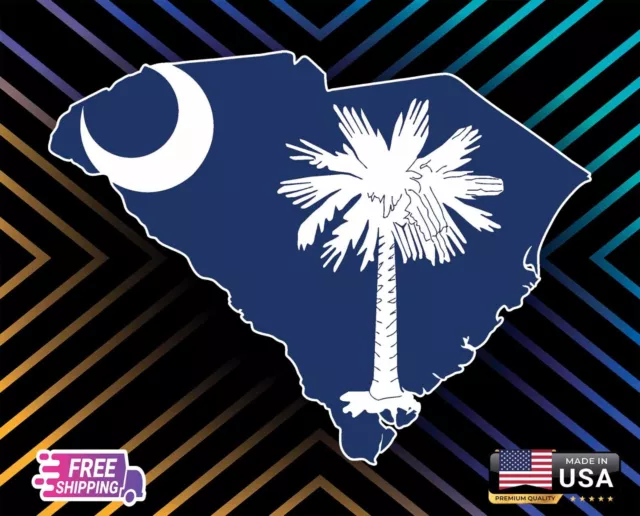 South Carolina State Map Flag Usa, Sticker, Decal, 6 Yr Vinyl Truck  Car