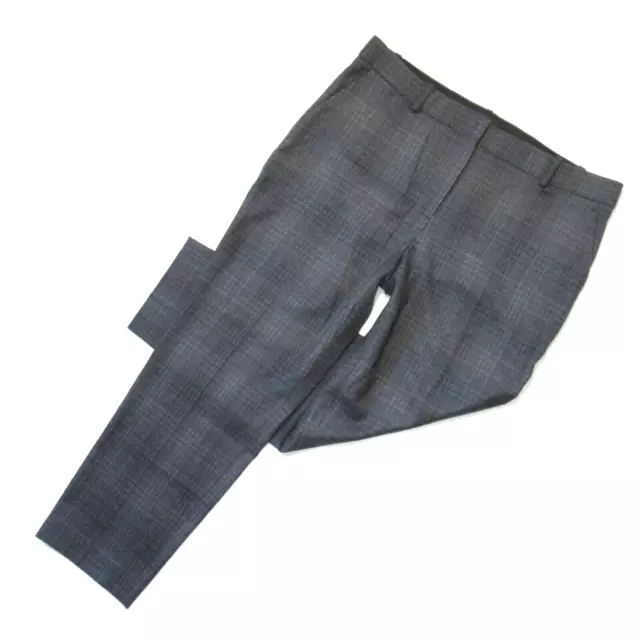 NWT Theory Treeca in Charcoal Multi Soft Plaid Wool Slim Ankle Pants 12