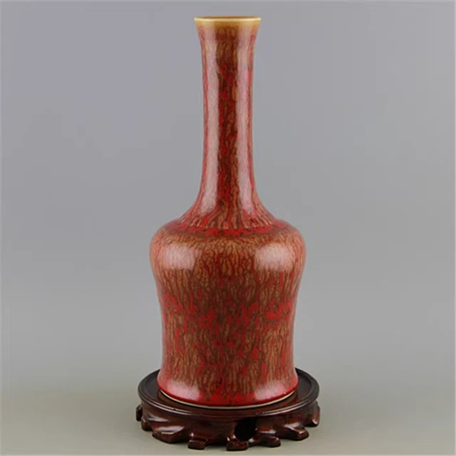 Estate China Antique Qing Dynasty Red Glaze Porcelain Vase