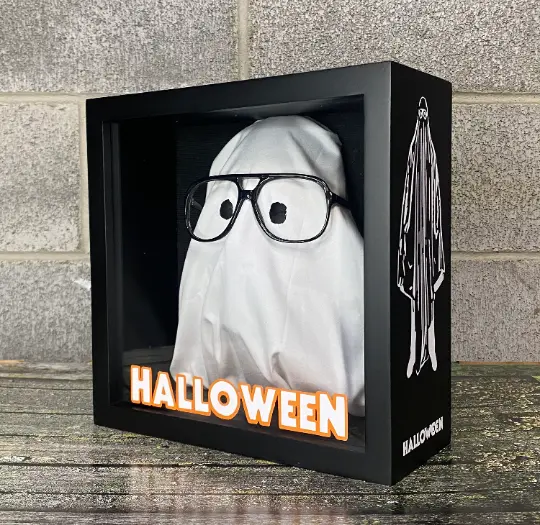 Halloween Michael Myers Bob Sheet Ghost Mask Display Case Frame Custom Horror