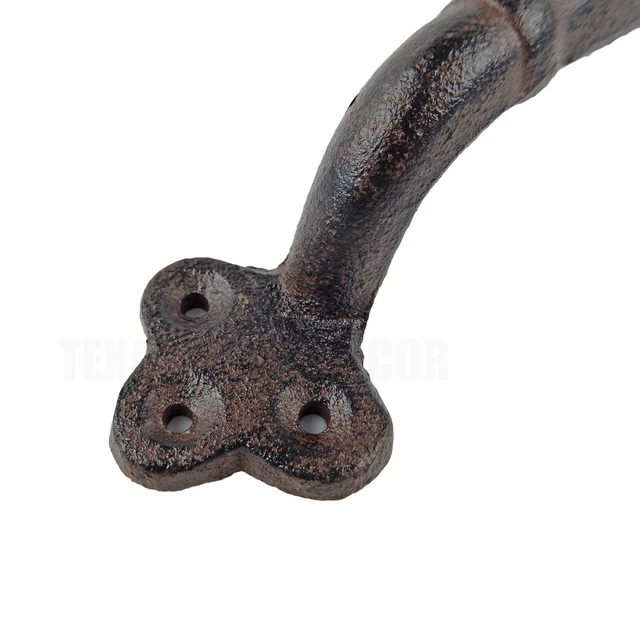 Large Cast Iron Door Handle Rustic Heavy Duty Garden Gate Shed Barn Pull 9 inch 6