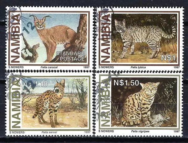 Animaux Félins Namibie (158) Yvert n° 794 à 797 oblitérés