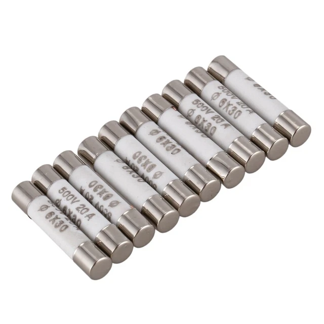 10 Pieces 6mmx30mm 20A Faset-Blow Ceramic Fuse Link 500V E2F2F2