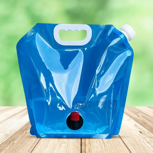 Camping Folding Water Bag No Leakage Water Container with Faucet Pouch (5L) #F