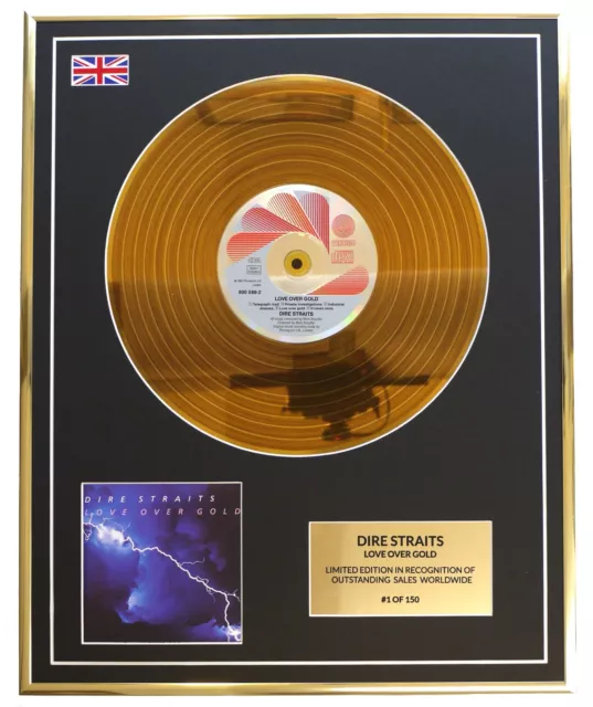 Dire Straits - Gold Metal Disc Display - Love Over Gold