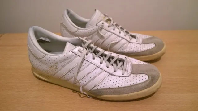 adidas beckenbauer allround men's leather trainers uk 8 used/worn condition