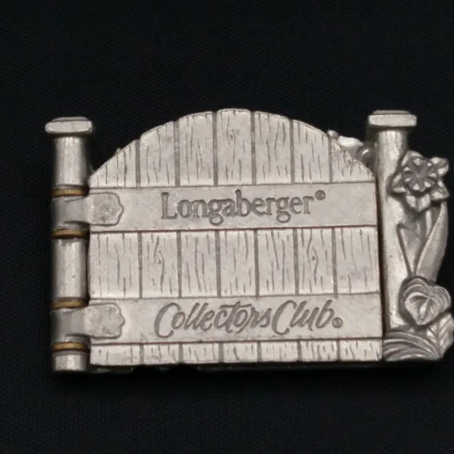 Vintage Longaberger Cottage Gate Tie-On Lapel Pin 2000 Collectors Club