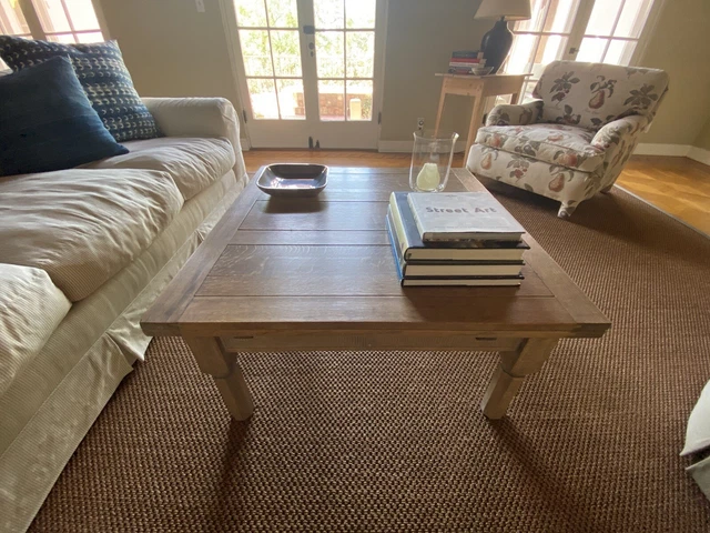 Antique Solid Oak Draw-Leaf Coffee Table Used