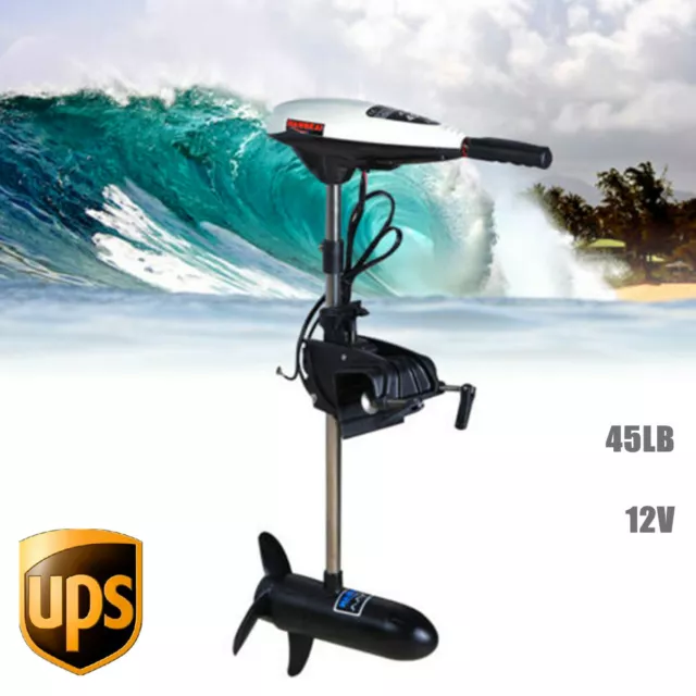 45LBS 12V Electric Outboard Trolling Motor Boat Engine Compact Boat Kayak 552W