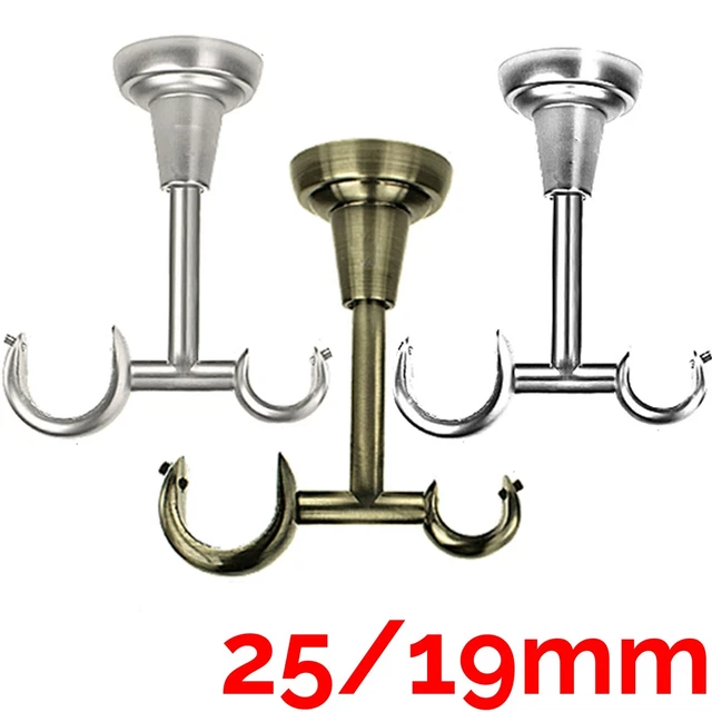 Metal Curtain Pole 1pc Classic 25/19 Ceiling Bracket to Fit 25&19mm Ø Poles