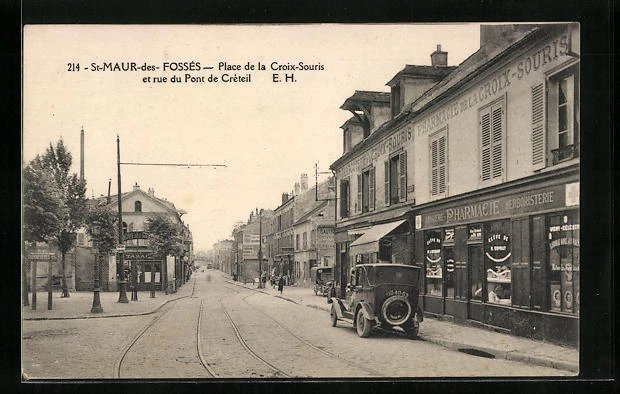 CPA St-Maur-des-Fosses, Place de la Croix-Souris and rue du Pont de Créteil
