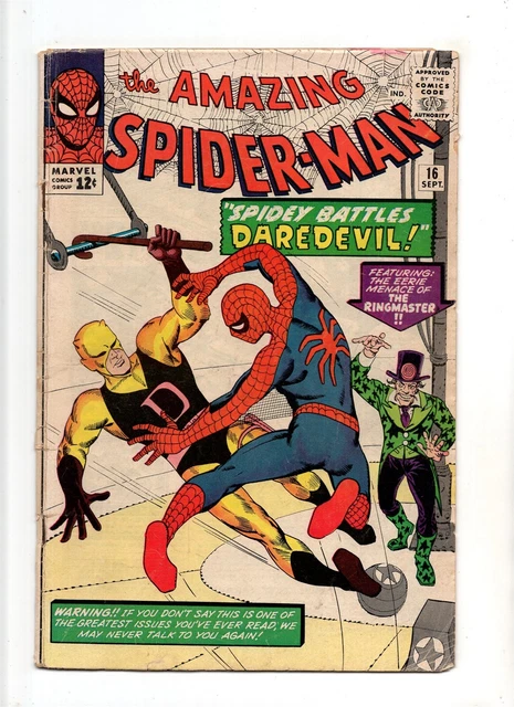 Amazing Spider-Man #16 VINTAGE Marvel Comic KEY 1st Daredevil Crossover App