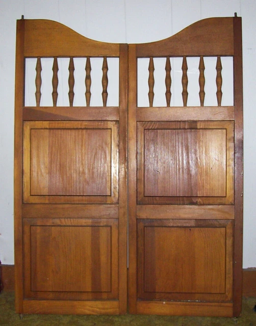Vintage Solid Wood Matching Swinging Bar Saloon Cafe Western Double Doors