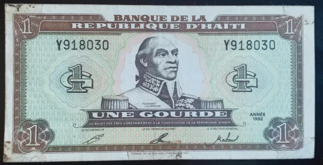 A19 - Haiti 1992 Banknote 1 Gourde P-259a
