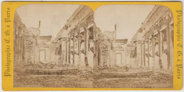 Pariser Ruinen 1871 Stereoansicht - Salon de la Paix in Tuilerien von Charles Gaudin