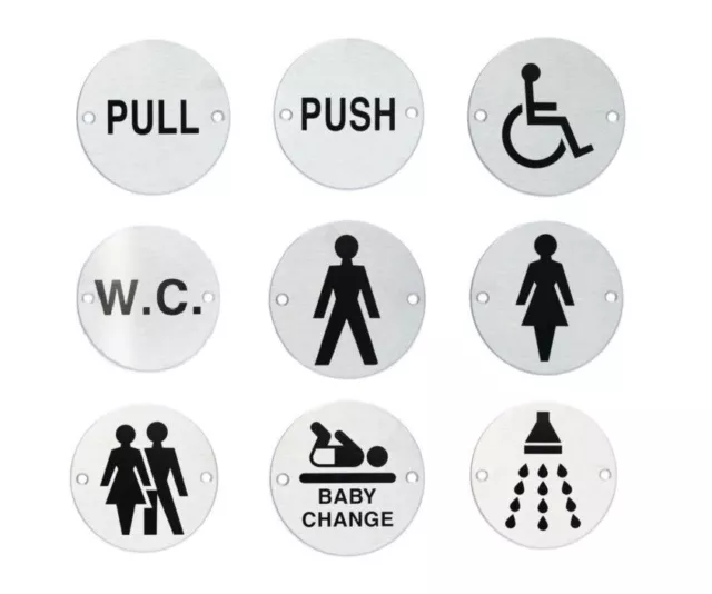 Metal Restroom Washroom Toilet Door WC Sign Mens Ladies Unisex Disabled Shower