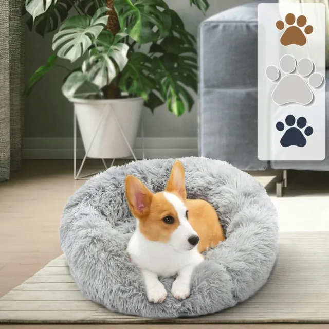 Calming Dog Bed for Small Dogs & Indoor Cats, Donut Washable Slip-Resistant Pet