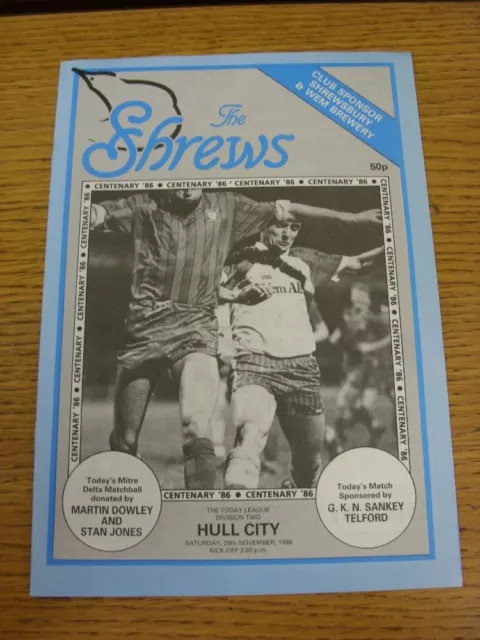 29/11/1986 Shrewsbury Town v Hull City  (No Major Faults Noted)