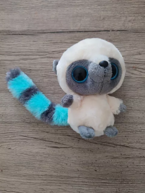 Doudou peluche lemurien bleu blanc YOOHOO comme neuf aurora 15cm