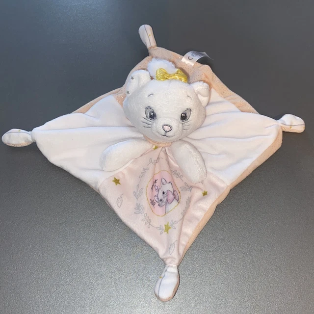 Disney Nicotoy Doudou Chat Marie Les Aristochats Plat Rose Blanc Etoiles