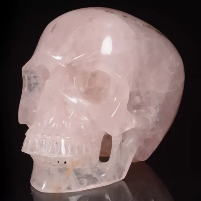 Poder curativo metafísico de calavera tallada en cristal rosa 5,98"" #21Z68