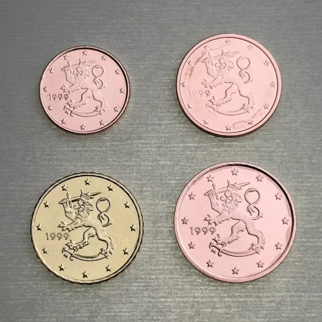 Finnland 1999 - 1 + 2 + 5 + 10 Cent Kursmünze -Euro - Aus Rolle - Bankfrisch RAR