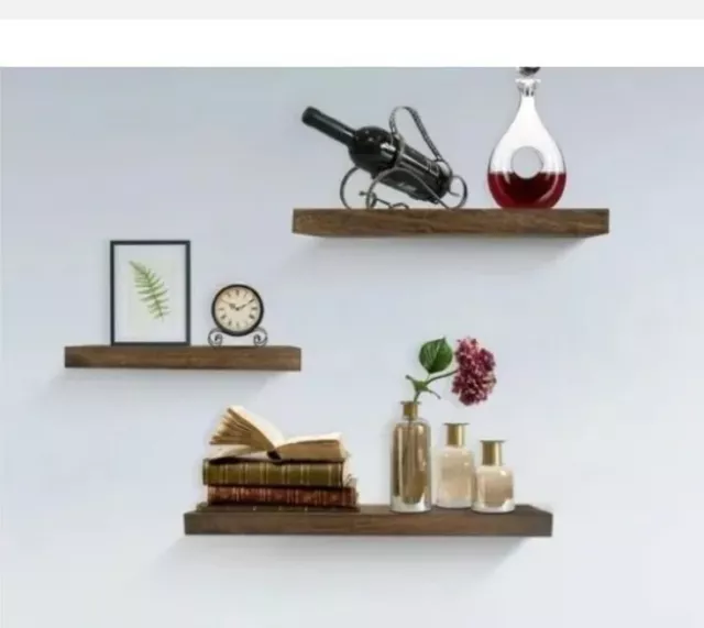 Rustic Wood Floating Shelves Shelf set of 3 Rustic Farmhouse Rustic EXCELLENT