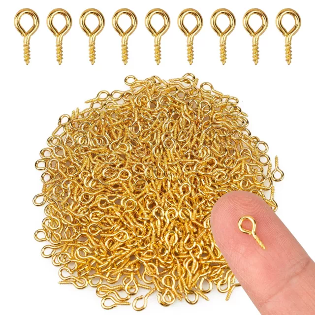 500 Pcs Small Metal Screw Eye Pins Hooks for DIY Jewelry Charm Bead Arts Crafts