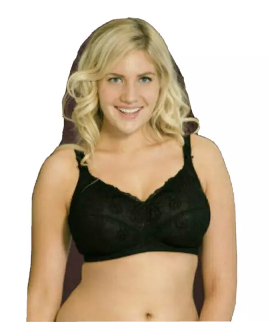 New M&S Black Lace Non Wired Non Padded Total Support Full Cup Bra Size 38C