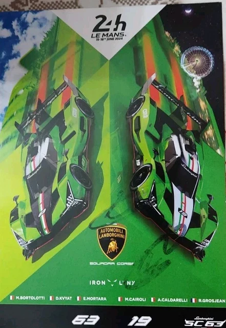 Carte De Collection 24 Heures Du Mans 2024 - Lamborghini Iron Lynx #19 & #63 - 21x15cm