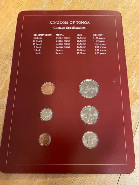 Coin Sets Of All Nations  Kingdom Of Tonga 1981  Unc  No Card 2