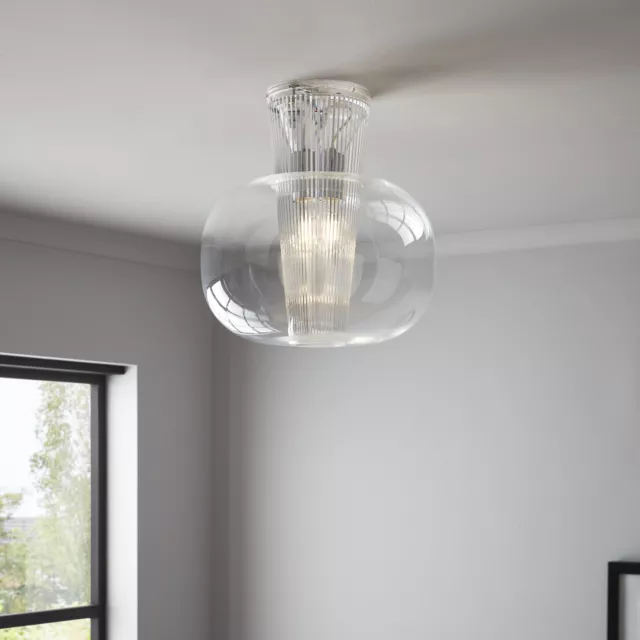 Chrome effect pendant clearance ceiling light