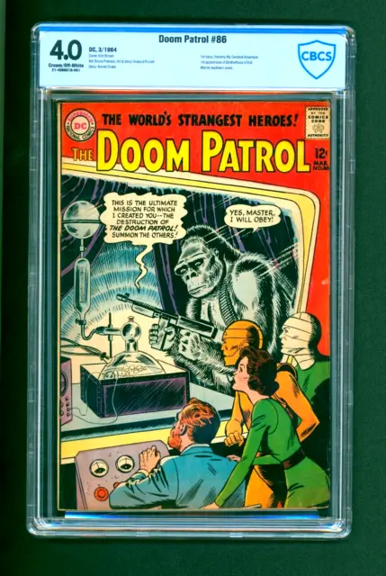 Doom Patrol #86 - 1st Appearance of the Brotherhood of Evil, CBCS 4.0 (DC, 1964)