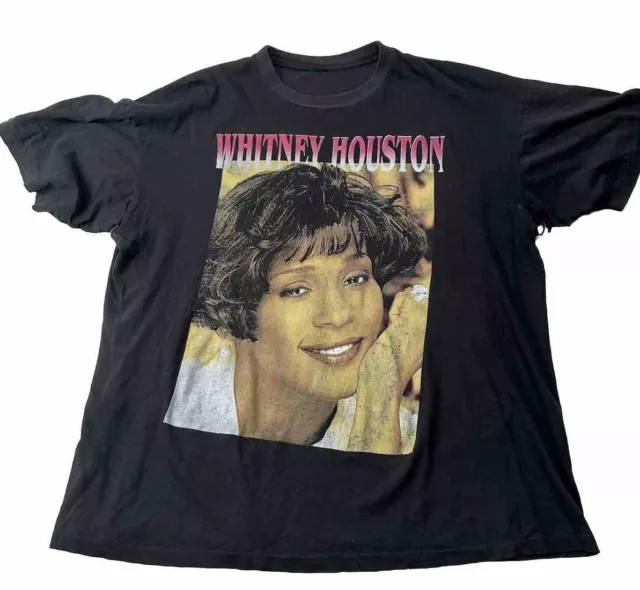 VINTAGE Whitney Houston Rap Tee Rap Shirt XL  Music Double Sided READ