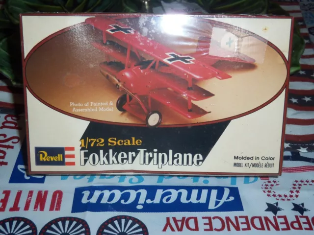 Vtg Revell 1978 H-52 1/72 Scale Fokker Triplane Airplane Model Kit New Sealed