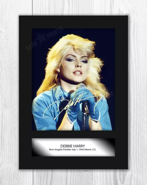 Debbie Harry 2 Blondie A4 signed photograph picture poster Choice of frame