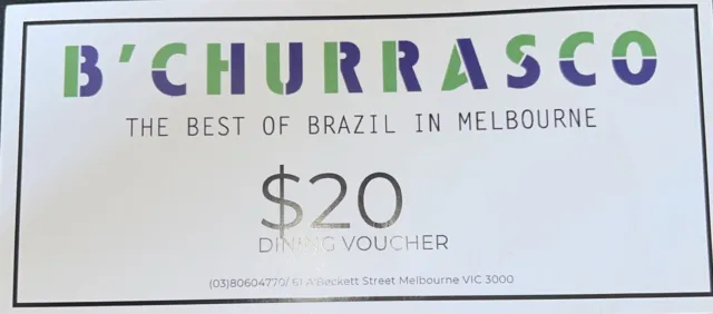 B’Churrasco $20 Dining Voucher Melbourne