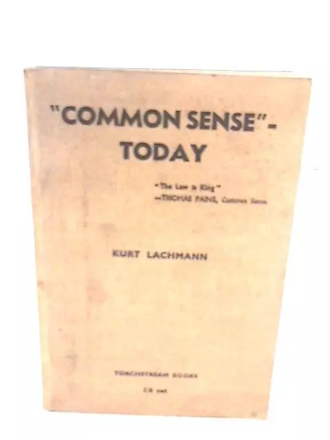 " Common sense "- today: Paper read before the Grotius society (1945) (ID:42547)
