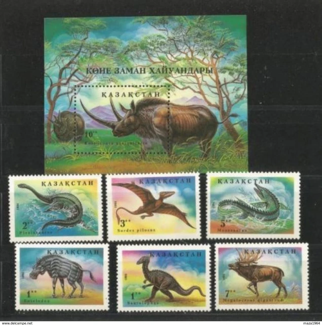 KASACHSTAN, Dynasaurier, 1994, Mi # 62-68, postfrisch **