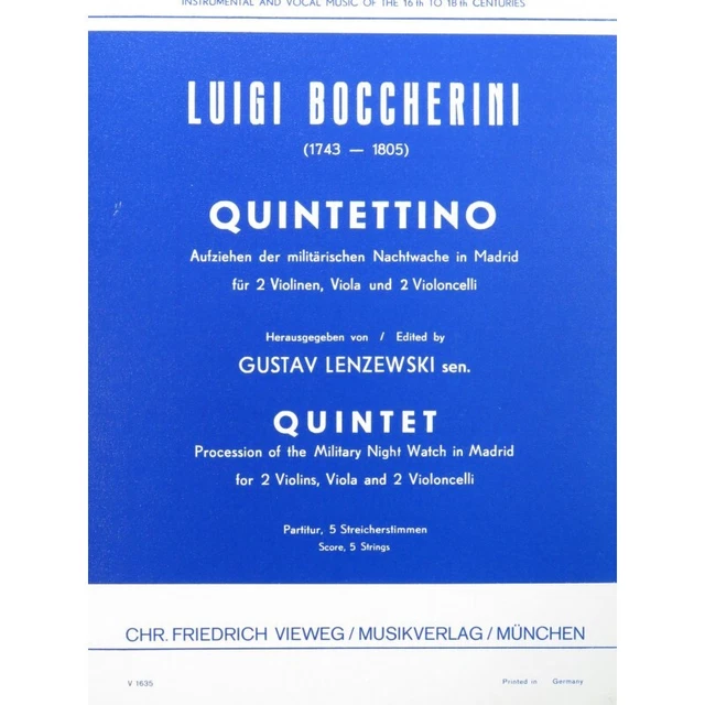 BOCCHERINI Luigi Quintettino Violon Alto Violoncelle 1975
