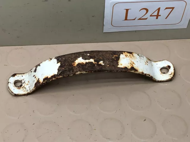 Vintage Rusty Metal Farm Barn Door Gate Pull Handle White Chipped Paint