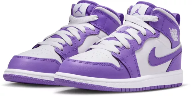 DQ8424-511 NIKE AIR Jordan Kids' Preschool Air Jordan 1 Mid Purple/White